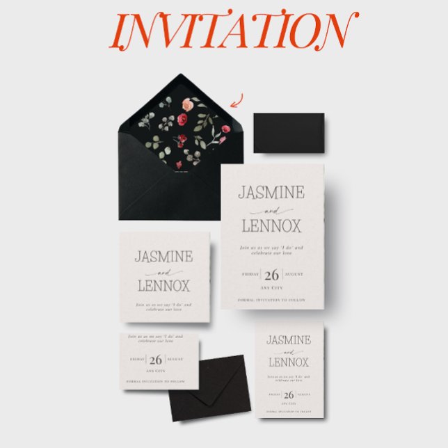 Moderne Beige Cream Wedding Einladung (Von Creator hochgeladen)