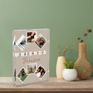 Moderne Beige Freunde für immer FotoCollage Fotoblock