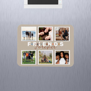 Moderne Beige Freunde für immer FotoCollage Magnet