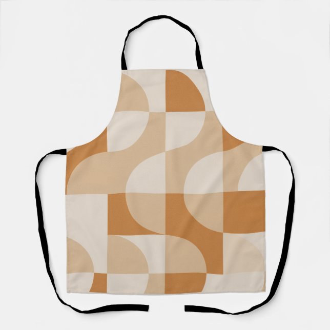 Moderne beige geometrische Schürze (Vorderseite)