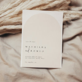 Moderne beige Hochzeit in minimalistischem Stil re Einladung