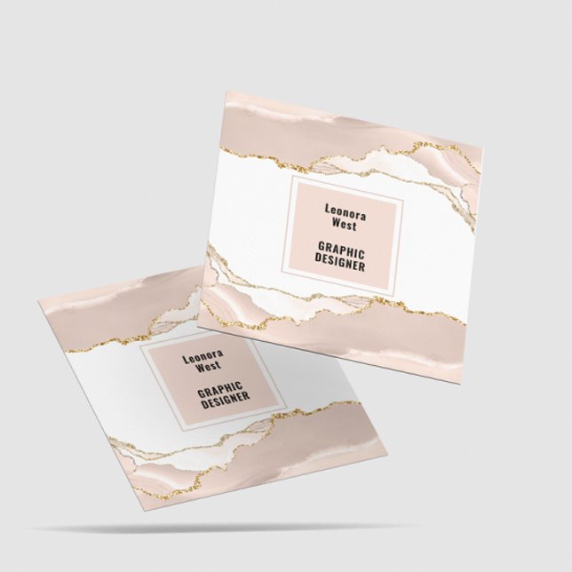 Moderne beige Ivory Square Business Card Quadratische Visitenkarte (Von Creator hochgeladen)