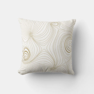 Moderne beige Khaki-Psychedelic-Topographie-Linien Kissen