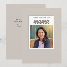 Moderne Beige Mama Kinder Foto Muttertag Feiertagskarte