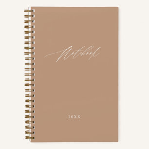 Moderne beige-minimalistische Schrift Elegant Benu Notizbuch