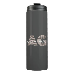 Moderne Beige Monogram Thermosbecher