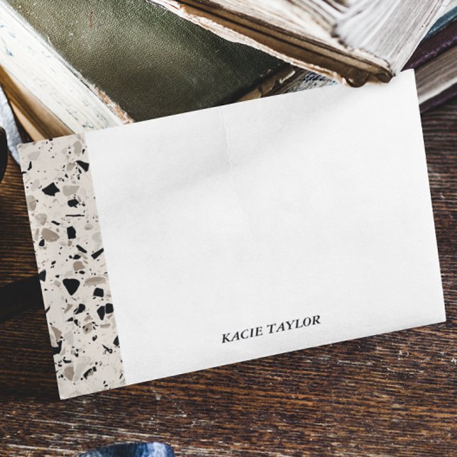 Moderne beige Personalisierte Mitteilungskarten (Von Creator hochgeladen)