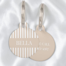 Moderne Beige Streifen Girly Chic Personalisierter