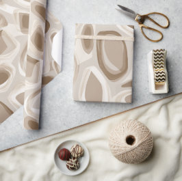 Moderne Beige-Taupe-Soft-Motion-Abstrakte Muster Geschenkpapier