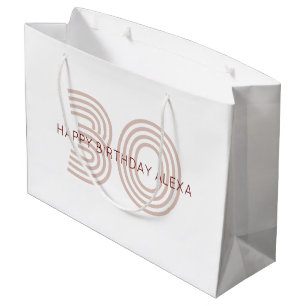 Moderne Beige- und Weinmonogramm Große Geschenktüte