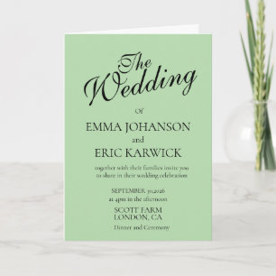 Moderne beige und weiße einfache Hochzeitseinladun Karte