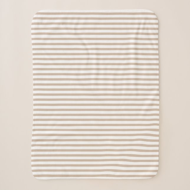 Moderne, beige und weiße Streifen sind elegant Sherpadecke (Vorderseite)