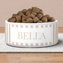 Moderne beige weiße Streifen Muster Minimal Hund H