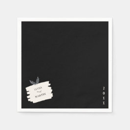 Moderne Beispiel-Blätter beängstigend Schwarze Hoc Serviette