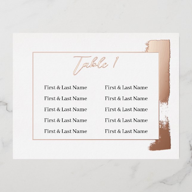 Moderne bemalte Tischnummer Hochzeitsplattform (Vorderseite)