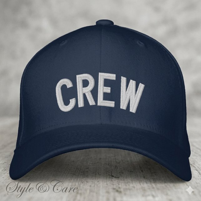Moderne benutzerdefinierte CREW-Text Bestickte Baseballkappe (Modern Custom CREW Text Embroidered Baseball Cap)