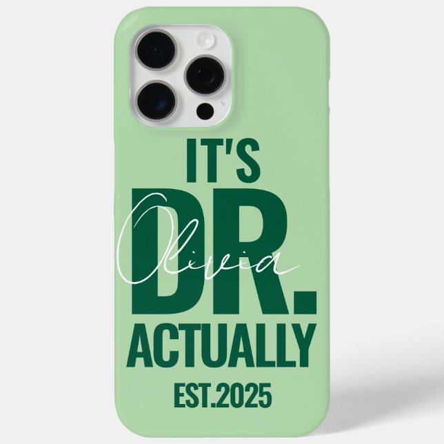 Moderne benutzerdefinierte Dr. Name Datum Dunkelgr Case-Mate iPhone Hülle (Rückseite)
