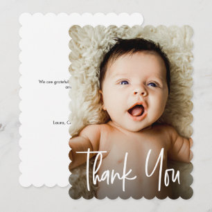 Moderne benutzerdefinierte Foto-Kleine Notiz Baby Dankeskarte