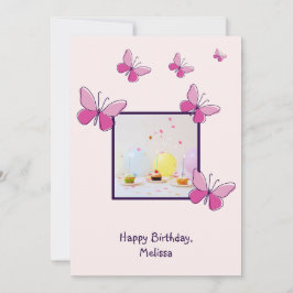 Moderne, benutzerdefinierte Foto Rosa Blush Happy  Einladung