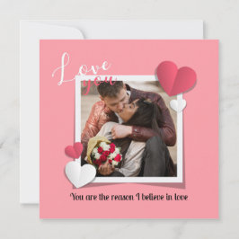 Moderne benutzerdefinierte Foto- und Liebe-Meldung Dankeskarte