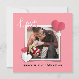Moderne benutzerdefinierte Foto- und Liebe-Meldung Dankeskarte