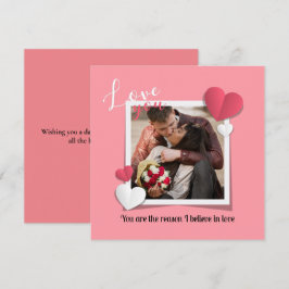 Moderne benutzerdefinierte Foto- und Liebe-Meldung Mitteilungskarte