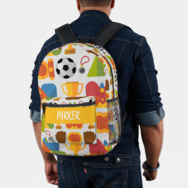Moderne benutzerdefinierte Fußballmuster Bedruckter Rucksack