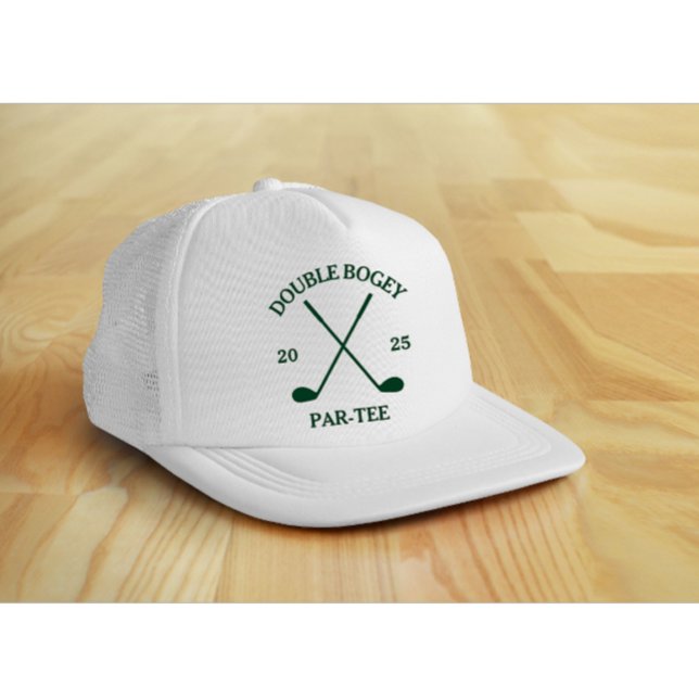 Moderne benutzerdefinierte lustige Golf-Liebhaber  Truckerkappe (Modern custom golf lover green text trucker hat)