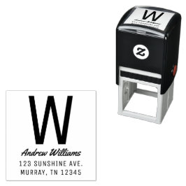 Moderne, benutzerdefinierte Monogramm-Adressenselb Permastempel