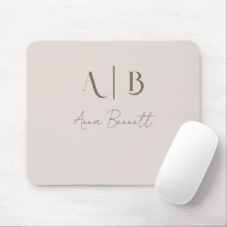 Moderne, benutzerdefinierte Monogramm-Initialen Na Mousepad