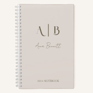 Moderne, benutzerdefinierte Monogramm-Initialen Na Notizbuch
