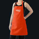Moderne, benutzerdefinierte Monogramm-Initialen ne Schürze<br><div class="desc">Moderne Monogramm-Initialen in neonorange-weißer Schürze. weiße Buchstaben,  hellrosa Hintergrund. Sie können Ihre Bandfarbe auswählen. Ein tolles Geschenk für Mama,  Freunde und sich selbst! Modernes,  minimalistisches,  einfaches,  stilvolles Design. Geeignet für Köche,  Koch,  Keramik,  Keramiken,  Handwerk,  Arbeit,  Küche,  Backen,  Grillen,  Grill,  sowie Geschäfte und Geschäfte etc.</div>