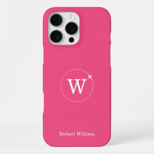 Moderne benutzerdefinierte Monogramm Name | Berry  iPhone 16 Pro Max Hülle (Rückseite)