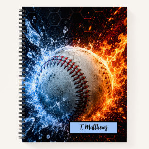 Moderne benutzerdefinierte Namen Baseball  Notizbuch