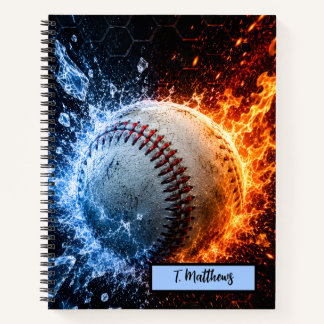 Moderne benutzerdefinierte Namen Baseball  Notizbuch