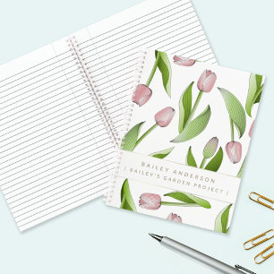 Moderne benutzerdefinierte rosa Tulpe Notizbuch