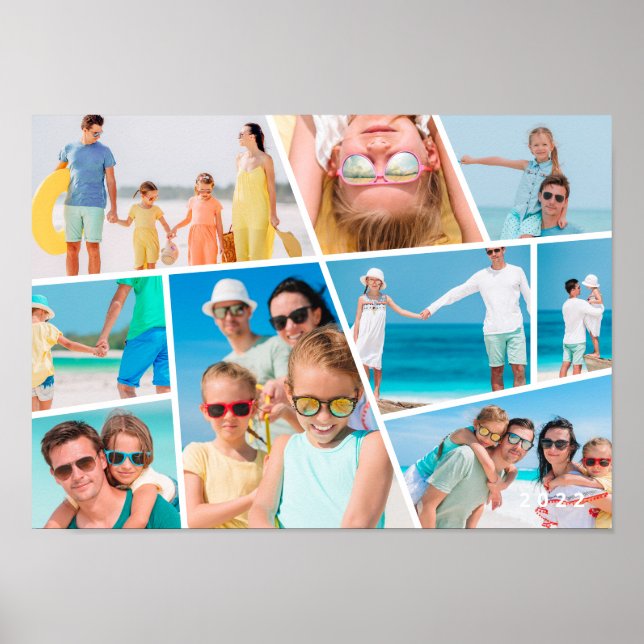 Moderne, benutzerfreundliche 9 Bilder Collage Foto Poster (Vorne)