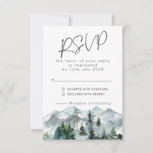 Moderne Berge Wilderness Hochzeit RSVP Einladung
