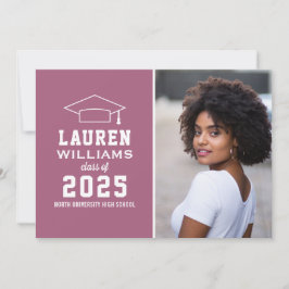 Moderne Berry Pink Foto Graduation Party Einladung