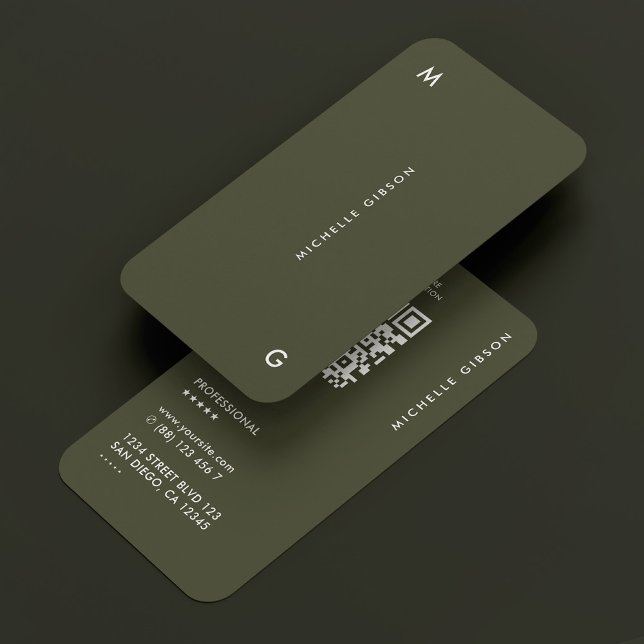 Moderne Beruflich Army Green Simple Visitenkarte (Modern Logo Professional Army Green Simple Business Card
)