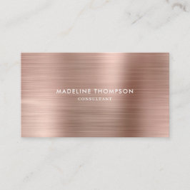 Moderne Beruflich gebürstete metallische Rose Gold Visitenkarte