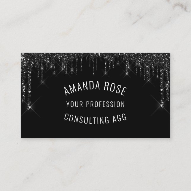 Moderne Beruflich Makeup Event Black Tropfens Lash Visitenkarte (Vorderseite)