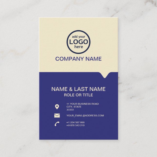 Moderne Berufliche 2 Farben fügen Ihr Logo hinzu Visitenkarte (Vorderseite)