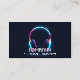 Moderne Berufliche DJ Songwriter Music Headphones Visitenkarte