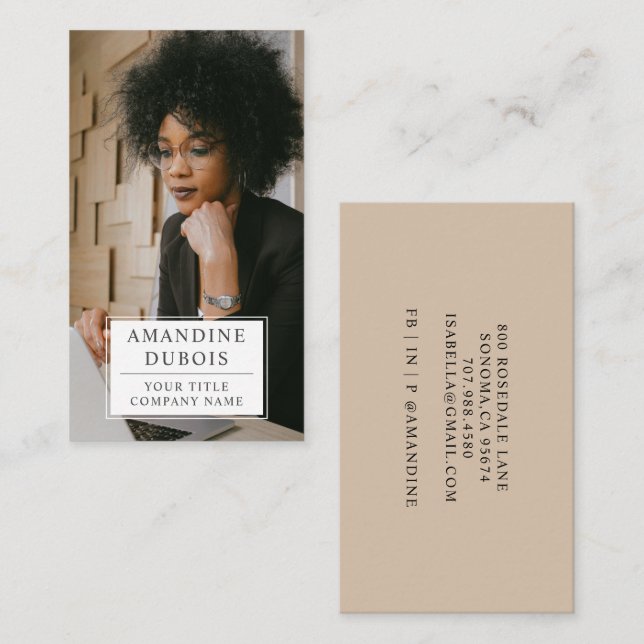 Moderne Berufliche Foto-Visitenkarte Visitenkarte (Vorne/Hinten)