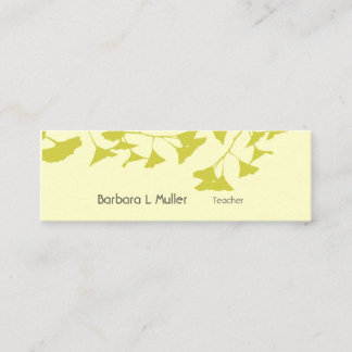 Moderne Berufliche Ginkgo Leaf Natur minimal Mini Visitenkarte