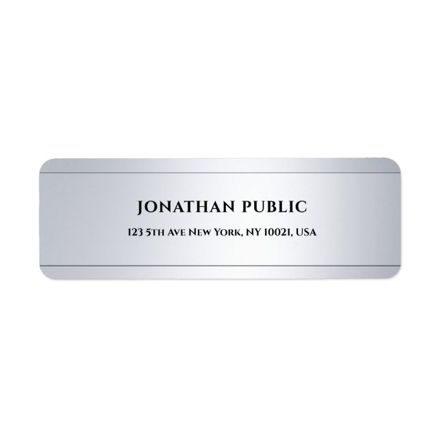 Moderne Berufliche glamouröse Silberadresse (Vorne)