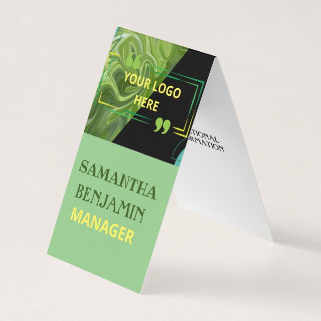 Moderne Berufliche Green Trendy Business Card Visitenkarten (Vorderseite)