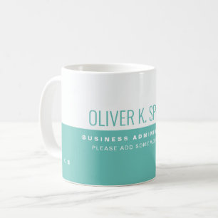 Moderne Berufliche halb Aquamarine Halbweiß Kaffeetasse