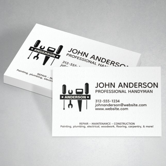Moderne Berufliche Handyman-Services Visitenkarte (Von Creator hochgeladen)